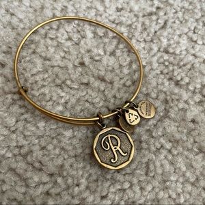 Alex and Ani “R” initial Charm Wire Bangle